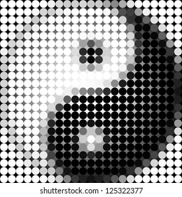 Vector mosaic - Yin yang symbol