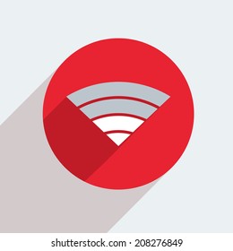 Vector mosern flat wifi circle icon. Eps 10