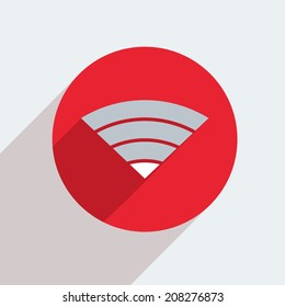 Vector mosern flat wifi circle icon. Eps 10