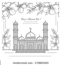 
Vector Mosque for Eid al-Fitr