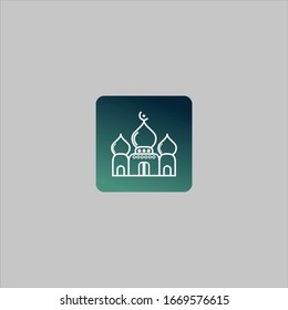 Vector mosque icon. For icon app or website. Simple and elegant.