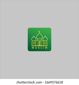 Vector mosque icon. For icon app or website. Simple and elegant.