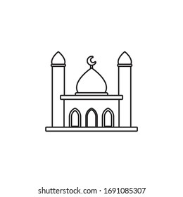 vector mosque illustration flat design minimalist
