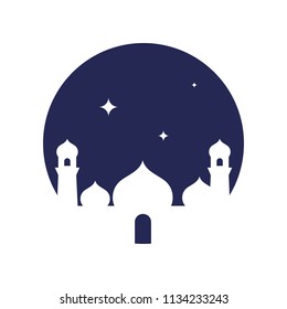 Vector of Mosque. Islamic Religion. 