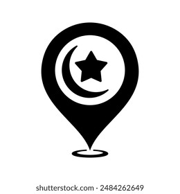 Vector mezquita ubicación pin icon