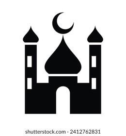 Ilustración vectorial del icono de la mezquita vectorial.