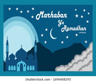 Vector of a mosque for Ramadan, Islamic religion celebration.