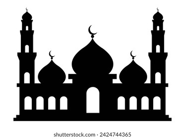 vector mosque silhouette icon illustration