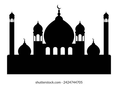 vector mosque silhouette icon illustration