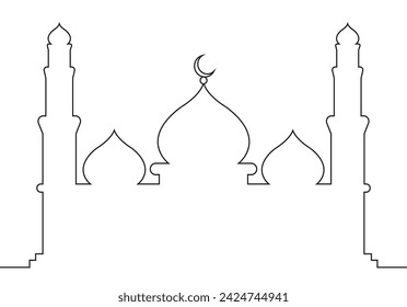 vector mosque silhouette icon illustration