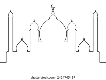 Vektor Moschee Silhouette Icon Illustration