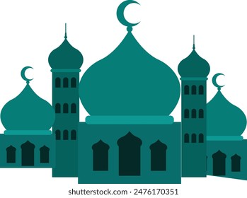 vector mosque silhouette icon illustration