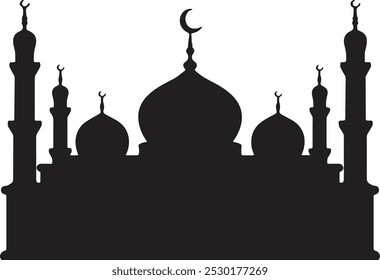 vector mosque silhouette icon illustration