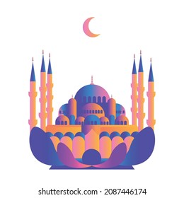 Mezquita vectorial, Turquía, Estambul, mezquita Sultan Ahmet