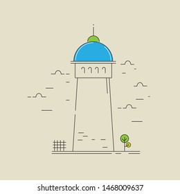 Vector mosques dome with colorful, flat designs. Islamic and Arabic landmarks. Vector Illustration