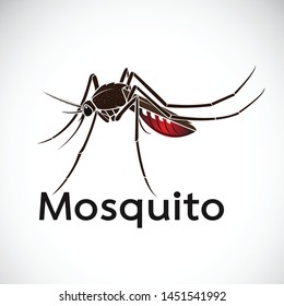 Vector of a mosquito design on white background. Insect. Animal. Easy editable layered vector illustration.