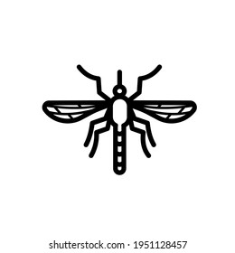 Icono de la línea de mosquitos vectoriales. Trazo editable. Ilustración de insectos. Diseño mínimo. 