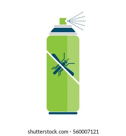 Vector Mosquito Repellent Spray Can Icon. Insect Protection, Insecticide. Flat Style, Icon Template Illustration