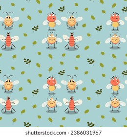 Vector Mosquito seamless cartoon flat