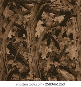 vector mossy oak camouflage design, tree bark camo pattern