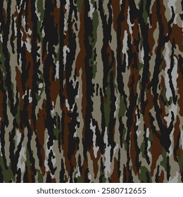 vector mossy oak camouflage pattern, tree bark camo