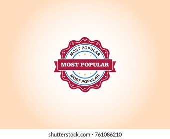 Vector most popular red sign. most popular labels