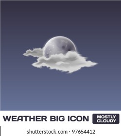 Vector Mostly Cloudy Icon