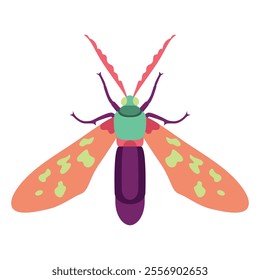 Vector Moth Night Butterfly Cartoon Illustration Isolated