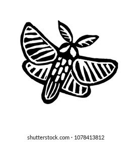 Vector Moth stamp print