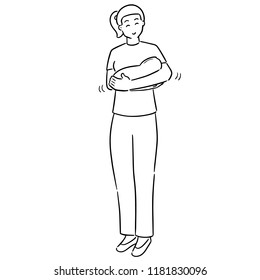 vector of mother and baby