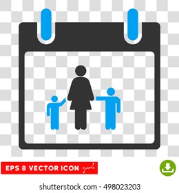 Vector Mother Calendar Day EPS vector pictograph. Illustration style is flat iconic bicolor blue and gray symbol on a transparent background.
