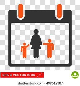 Vector Mother Calendar Day EPS vector pictograph. Illustration style is flat iconic bicolor orange and gray symbol on a transparent background.