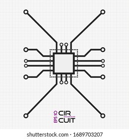 Vector motherboard computer chip icon. Illustration of motherboard computer vector chip icon for web.