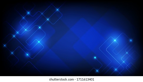 Vector motherboard on blue background. Illustration computer hardware, integrated circuit system design. Abstract hi-tech futuristic, digital engineering, science technology concept