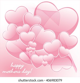 vector mothers day background with hearts