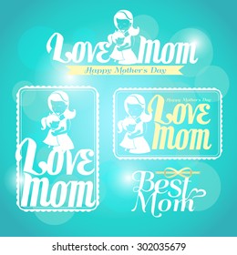 vector mothers day card and logo design