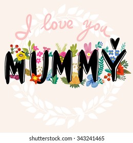 Vector Mother's Day greeting card.