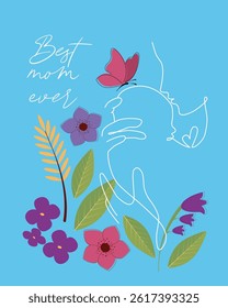 Vector Mothers Day poster. Beautiful floral Mothers Day greeting card templates