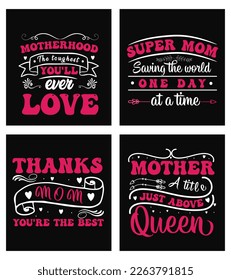 Vector mothers day typography lettering quotes designs bundle for tshirt