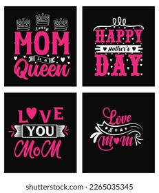 Vector mothers day typography lettering quotes designs bundle for tshirt