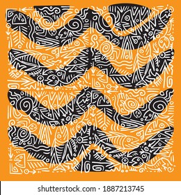 Vector motif, ethnic primitive pattern and pop colors