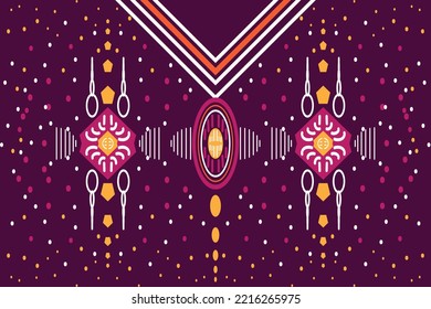 Vector Motif Geometric ethnic pattern neck embroidery Ombre Pattern digital artwork textile print on fabric, Illustration