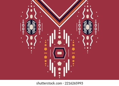 Vector Motif Geometric ethnic pattern neck embroidery