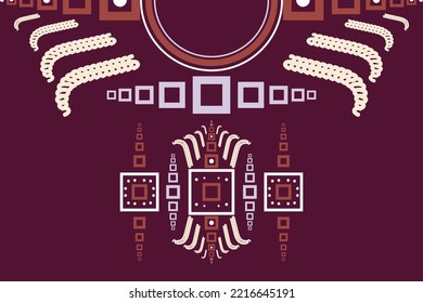Vector Motif Cuello de bordado aislado