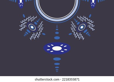 Vector Motif Isolated embroidery neckline digital and textile print on fabric saree