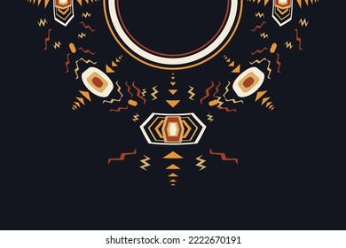 Vector Motif Isolated embroidery neckline Brocade kurta Aztec style embroidery abstract vector illustration. design for texture, fabric and saree fashion women wear.