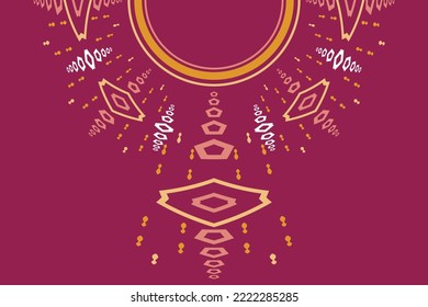 Vector Motif Palestinian fashion neck ornament Brocade kurta Aztec style embroidery abstract vector illustration. design for texture, fabric and saree fashion women wear.