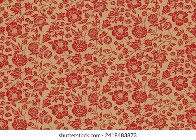 Vector Motif Pattern Design with Border and Background Using Geometric Flower