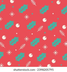 vector motif red of snow leaves for Christmas celebrations