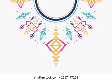 Vector Motif Patrones de bordado palestinos simples impresión digital y textil en sari de tela